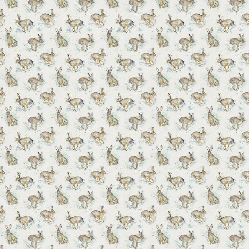 Voyage Maison Hurtling Hares Printed Oil Cloth Fabric (By The Metre) in Taupe