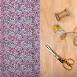 Voyage Maison Hydrangea Printed Cotton Poplin Apparel Fabric in Plum