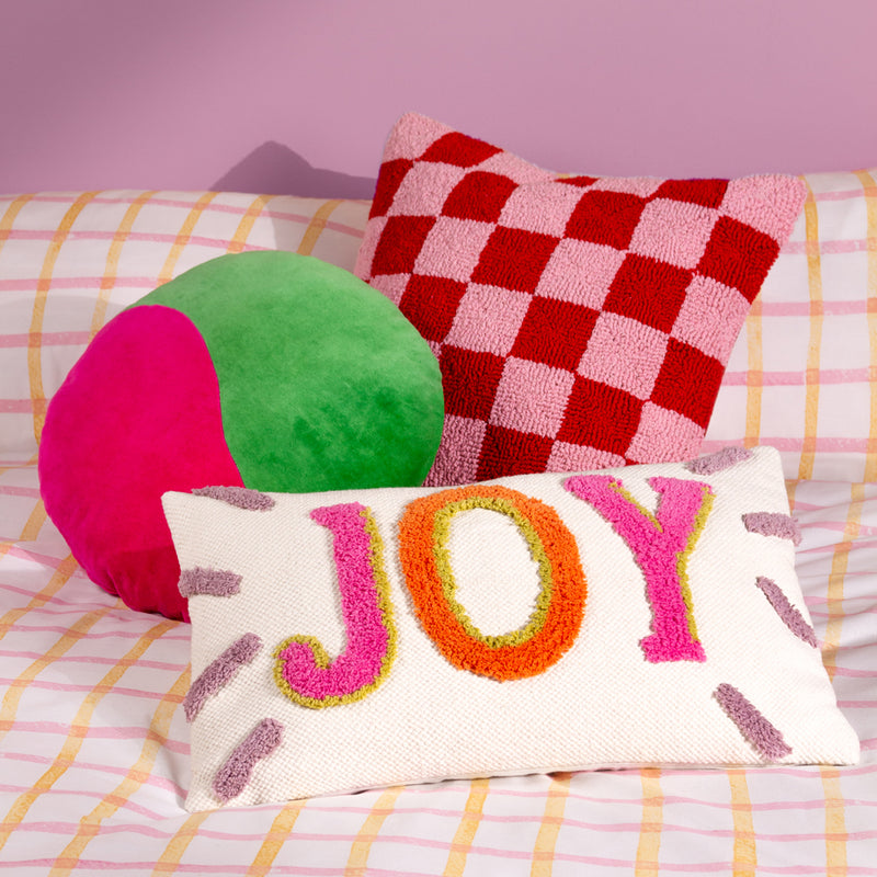 heya home Joy Cotton Tufted Cushion Cover in Pink