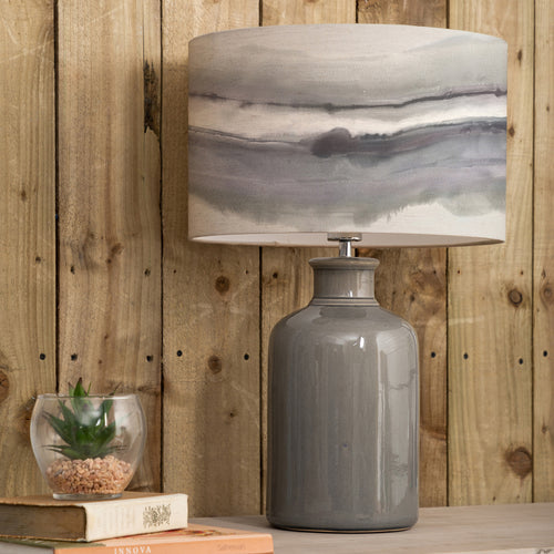 Abstract Grey Lighting - Elspeth  & Fjord Eva  Complete Table Lamp Grey/Natural Voyage Maison