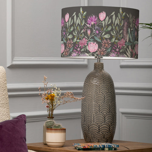 Floral Grey Lighting - Jadis  & Fortazela Eva  Complete Table Lamp Grey/Onyx Voyage Maison