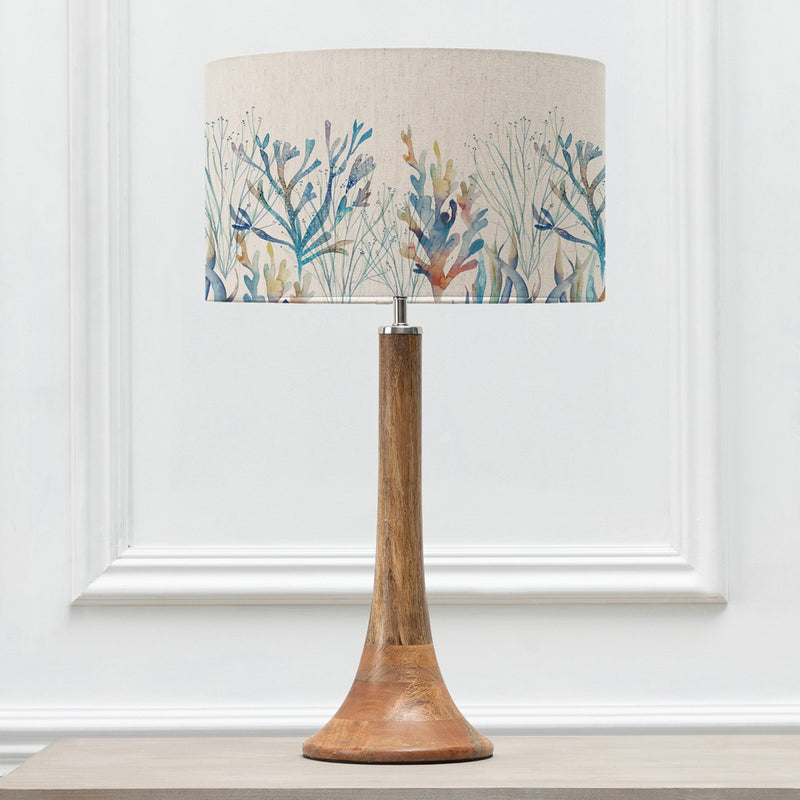 Abstract Brown Lighting - Kinross  & Coral Reef Eva  Complete Table Lamp Mango/Cobalt Voyage Maison