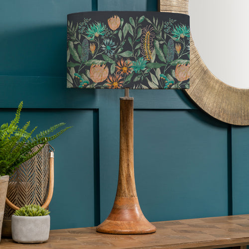 Floral Brown Lighting - Kinross  & Fortazela Eva  Complete Table Lamp Mango/Sapphire Voyage Maison