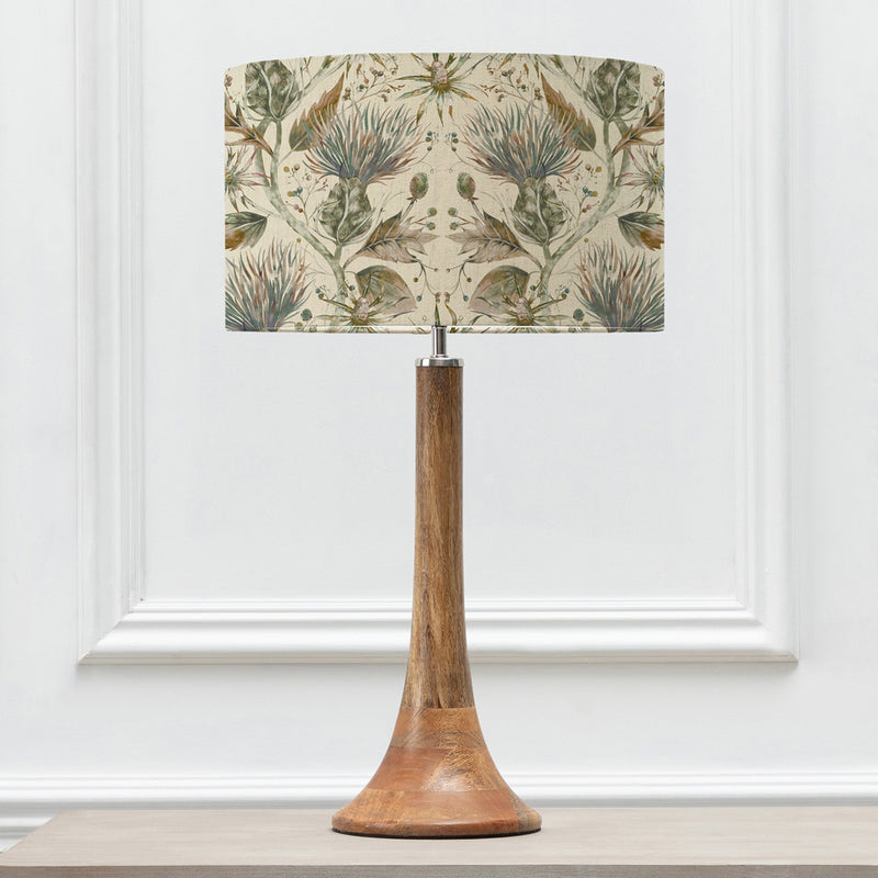 Floral Brown Lighting - Kinross  & Varys Eva  Complete Table Lamp Mango/Auburn Linen Voyage Maison