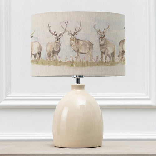 Animal Cream Lighting - Leura  & Moorland Stag Eva  Complete Table Lamp Cream/Linen Voyage Maison