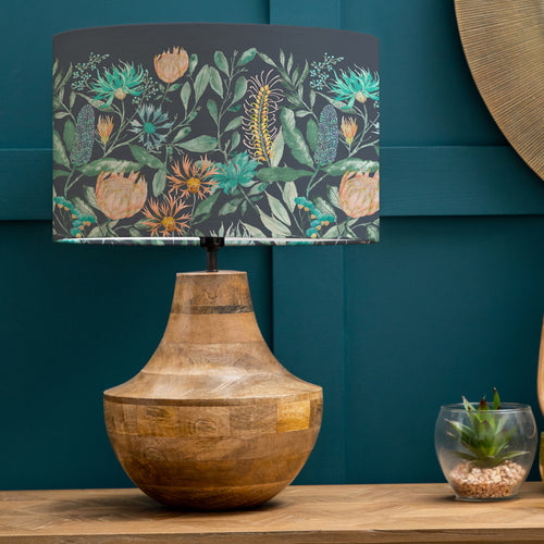 Floral Brown Lighting - Leven  & Fortazela Eva  Complete Table Lamp Mango/Sapphire Voyage Maison
