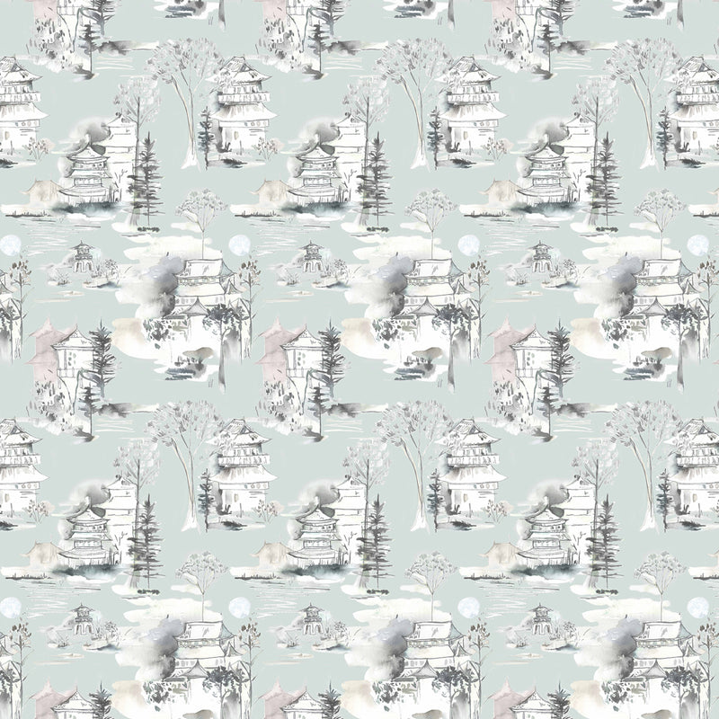 Voyage Maison Kyoto Printed Fabric in Opal