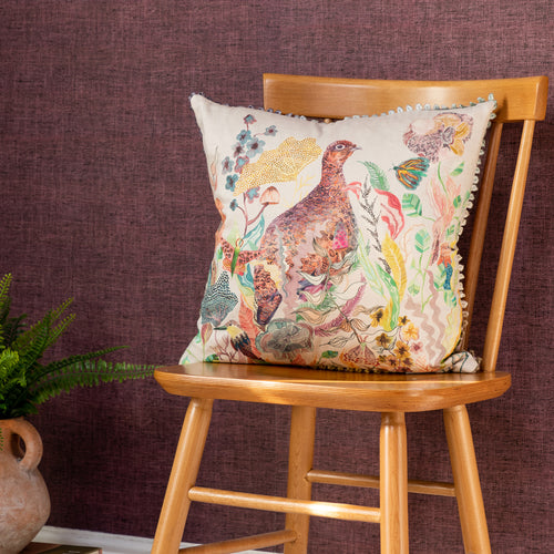 Voyage Maison Lady Grouse Printed Cushion Cover in Linen