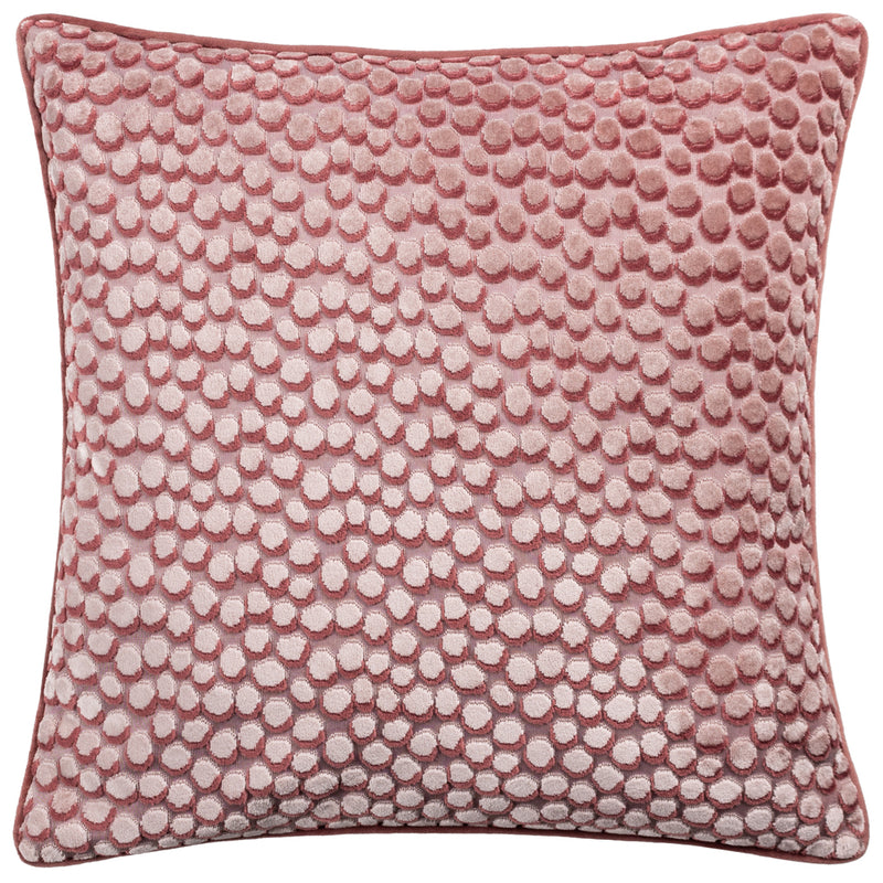 HÖEM Lanzo Cut Velvet Piped Cushion Cover in Plaster Pink