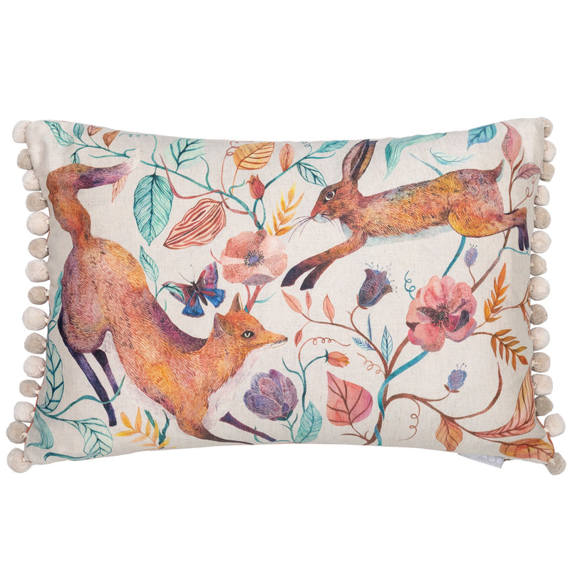 Voyage Maison Leaping Into The Fauna Printed Cushion Cover in Linen