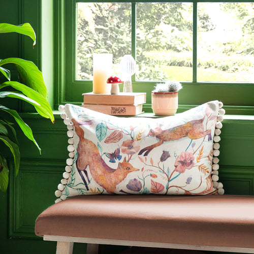 Voyage Maison Leaping Into The Fauna Printed Cushion Cover in Linen