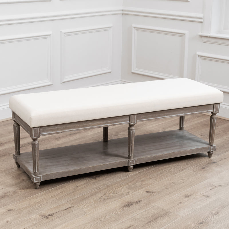 Plain Cream Furniture - Matilda  Bench Stone Voyage Maison