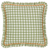 Check Green Cushions - Maude Gingham Reversible Piped Cushion Cover Sage furn.