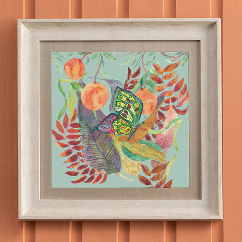 Voyage Maison Mirabella Butterfly Framed Print in Birch/Robins Egg