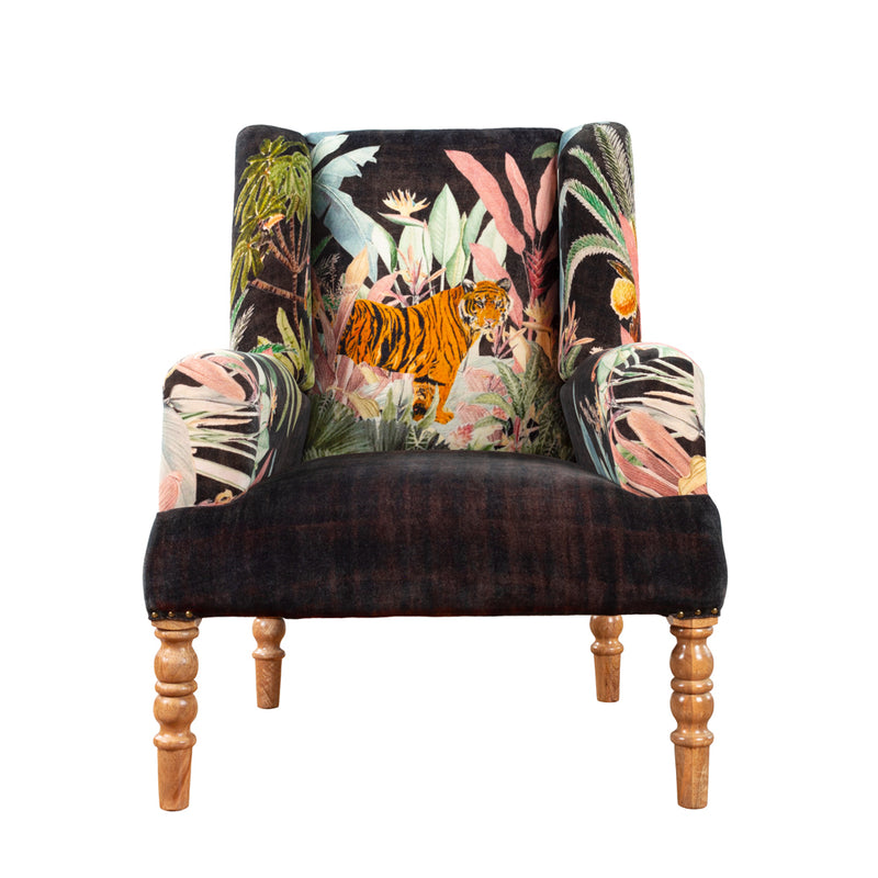 Wylder Tropics Midnight Jungle Chair in Noir