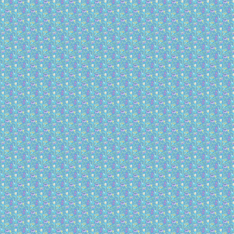 Voyage Maison Moore Haven Printed Crafting Cotton Apparel Fabric in Aqua