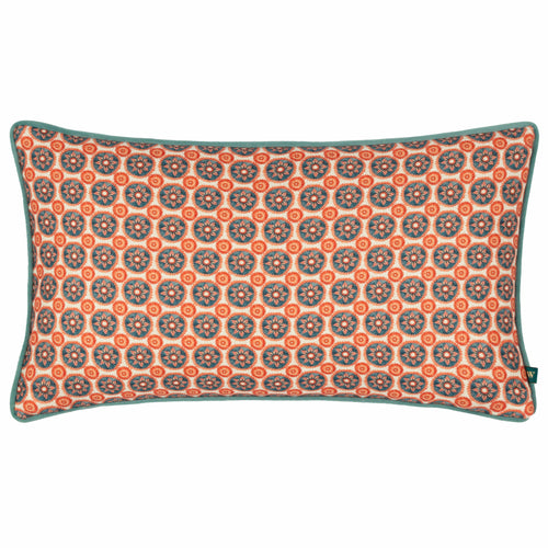 Geometric Blue Cushions - Onika Rectangular Geometric Cushion Cover Blue Wylder Tropics