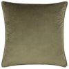 Plain Green Cushions - Opulence Soft Velvet Cushion Cover Khaki Evans Lichfield