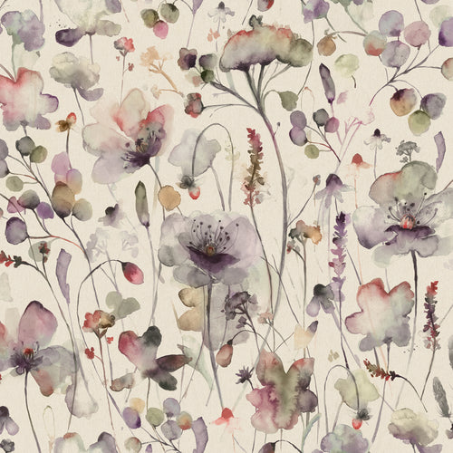 Voyage Maison Pimelea Printed Cotton Fabric in Boysenberry