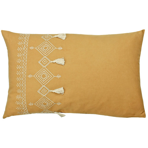 furn. Pritta Tasselled Cushion Cover in Mustard