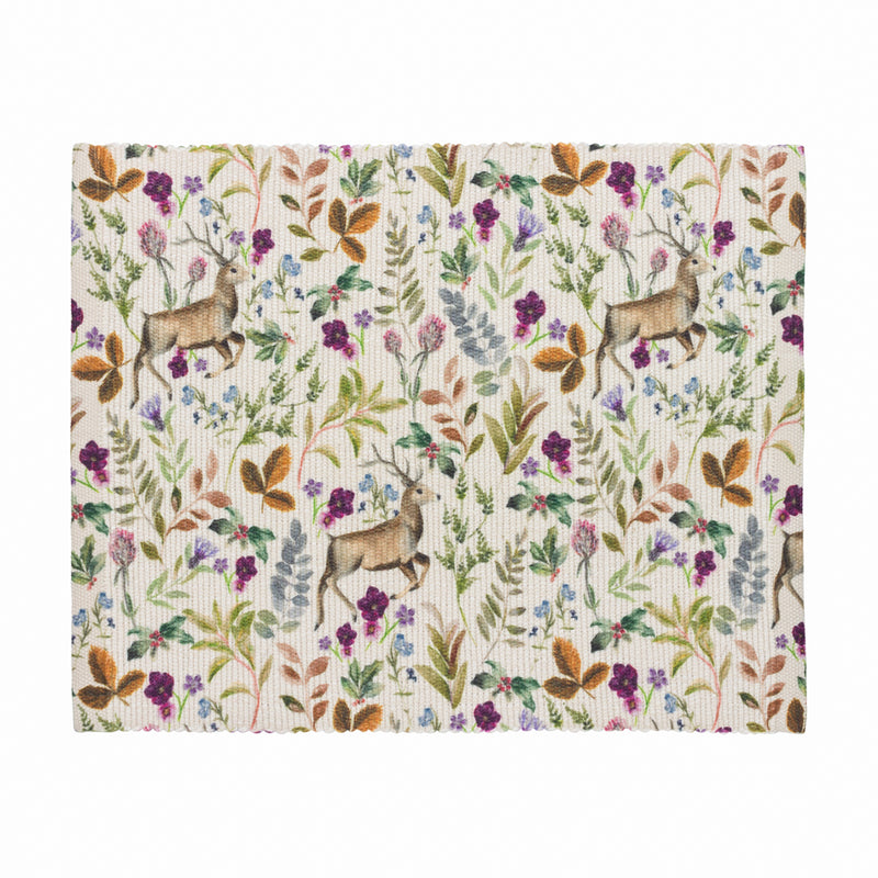 Evans Lichfield Reindeer Set of 4 Christmas Festive Placemats in Berry