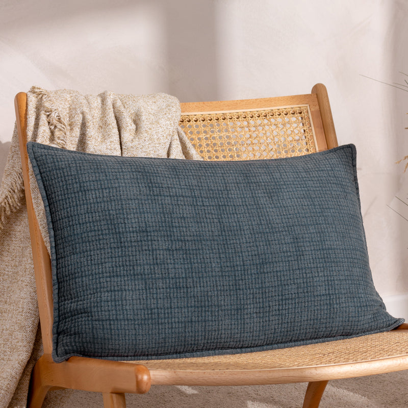 Yard Ribble Cushion Cover in Ink