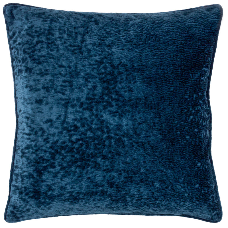 Paoletti Ripple Plush Velvet Cushion Cover in Navy