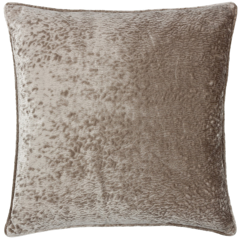 Paoletti Ripple Plush Velvet Cushion Cover in Taupe