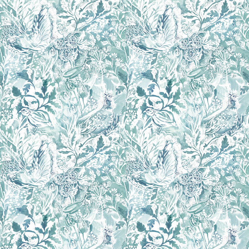 Voyage Maison Rothesay Printed Cotton Fabric in Duck Egg