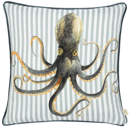 Animal Multi Cushions - Salcombe Octopus Piped Cushion Cover Multicolour Evans Lichfield