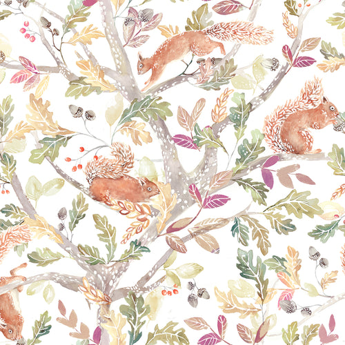 Voyage Maison Scurry Of Squirrels 1.4m Wide Width Wallpaper in Auburn