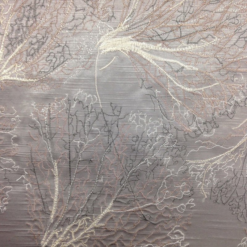 Voyage Maison Sitara Embroidered Satin Fabric in Truffle