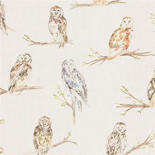 Voyage Maison Small Owls 1.4m Wide Width Wallpaper in Linen