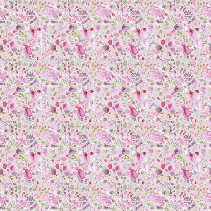 Voyage Maison Sprinkles Printed Cotton Fabric in Raspberry