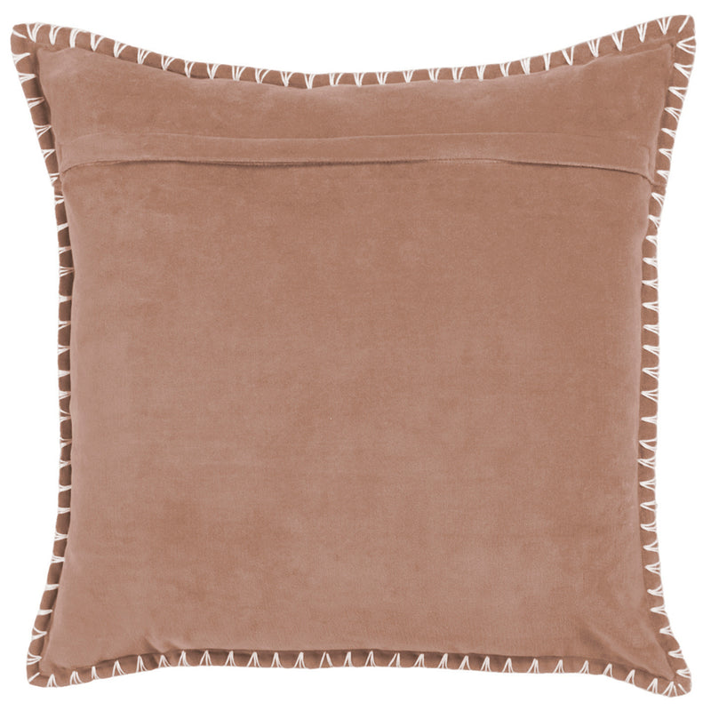 Additions Stitch Embroidered Cushion Cover in Coral