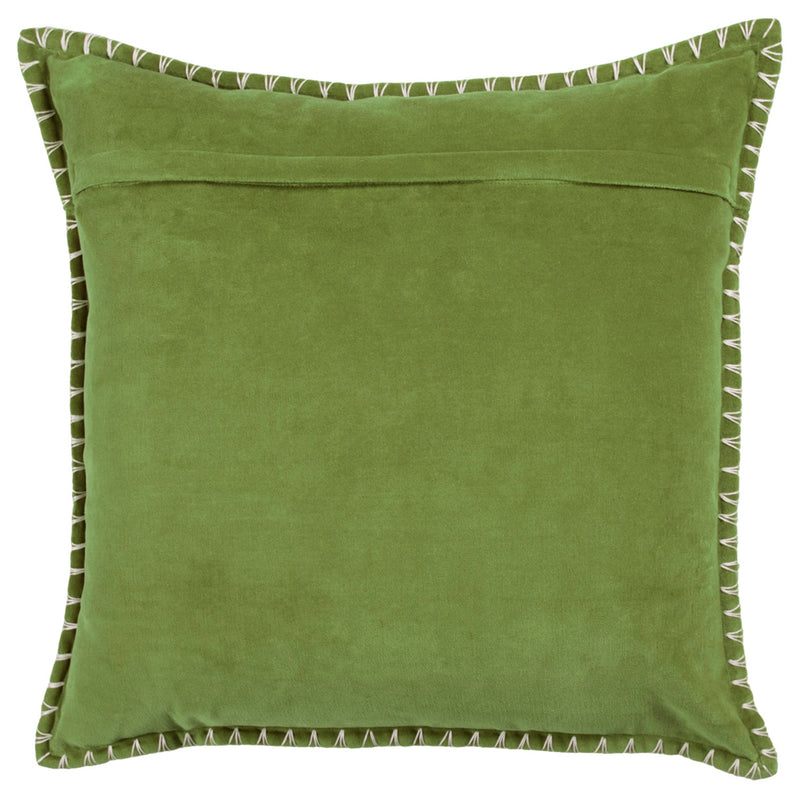 Additions Stitch Embroidered Cushion Cover in Grass