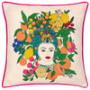 furn. Taormina Floral Piped Cushion Cover in Magenta