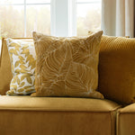 Additions Taro Embroidered Cushion Cover in Mustard