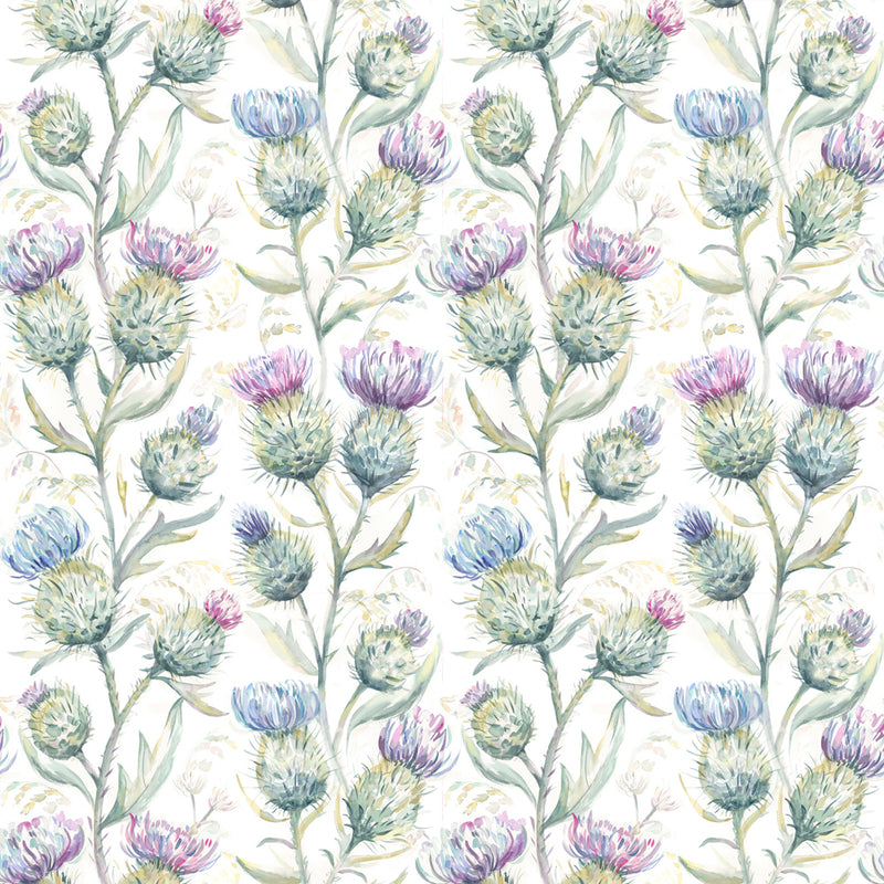 Voyage Maison Thistle Glen Printed Linen Fabric in Spring/Cream