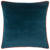 Paoletti Torto Opulent Velvet Cushion Cover in Teal/Brick