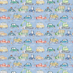 Voyage Maison Traffic Jam Printed Cotton Fabric in Sky