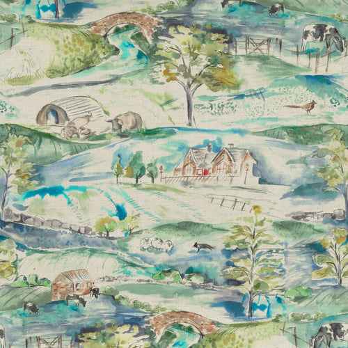 Voyage Maison Ullswater Printed Cotton Fabric in Jade