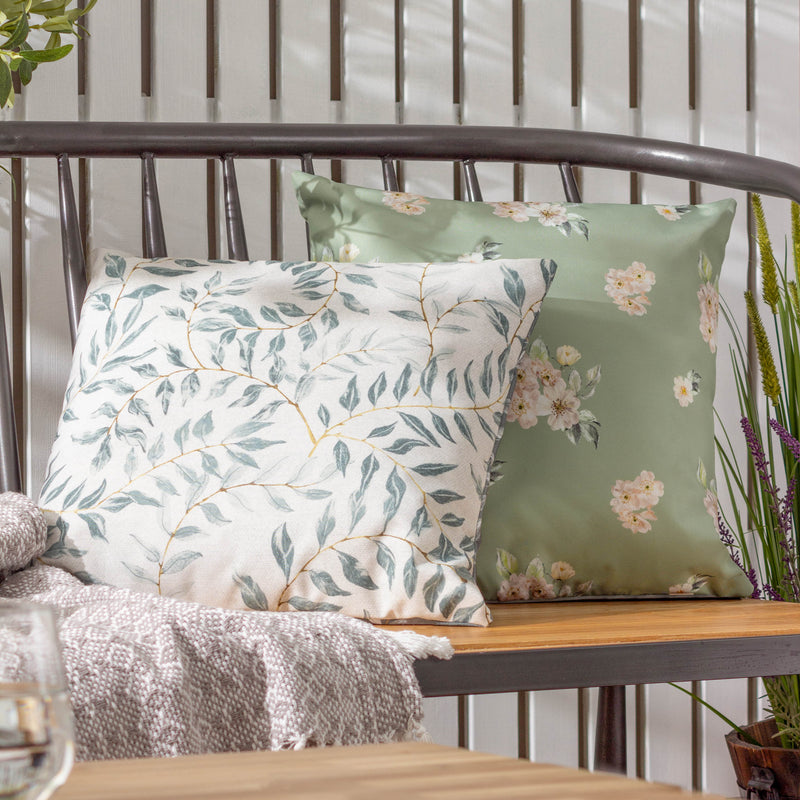 Floral Green Cushions - Vinea Outdoor Cushion Cover Green Evans Lichfield