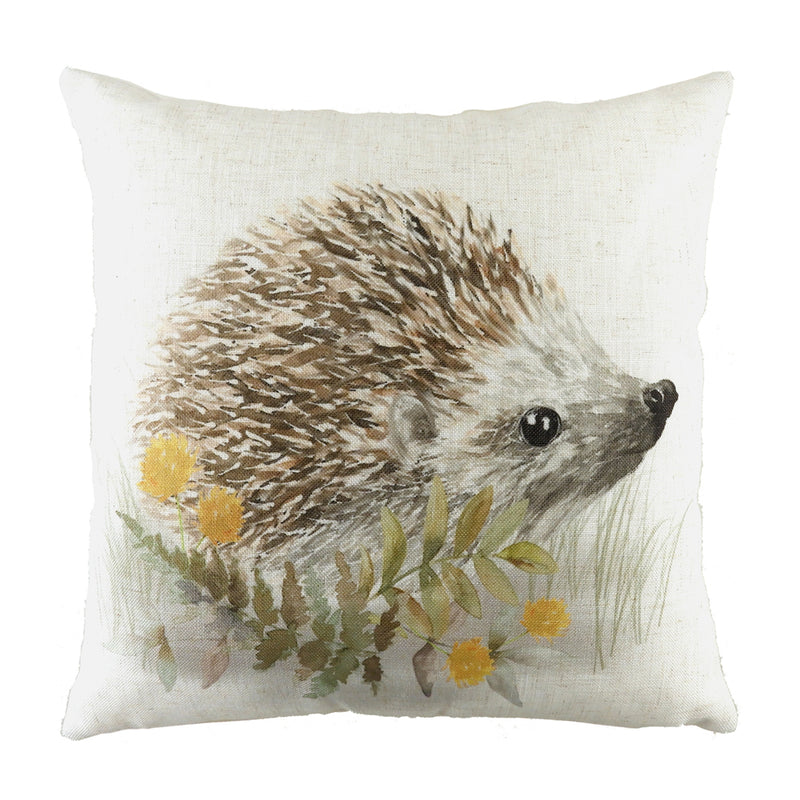 Evans Lichfield Woodland Hedgehog Cushion Cover in White