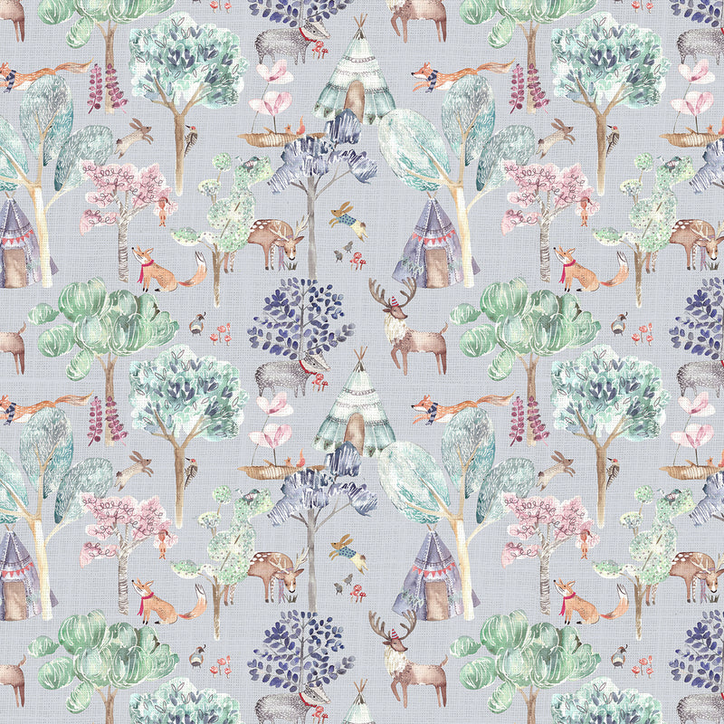 Voyage Maison Woodland Adventures Printed Cotton Fabric in Lilac