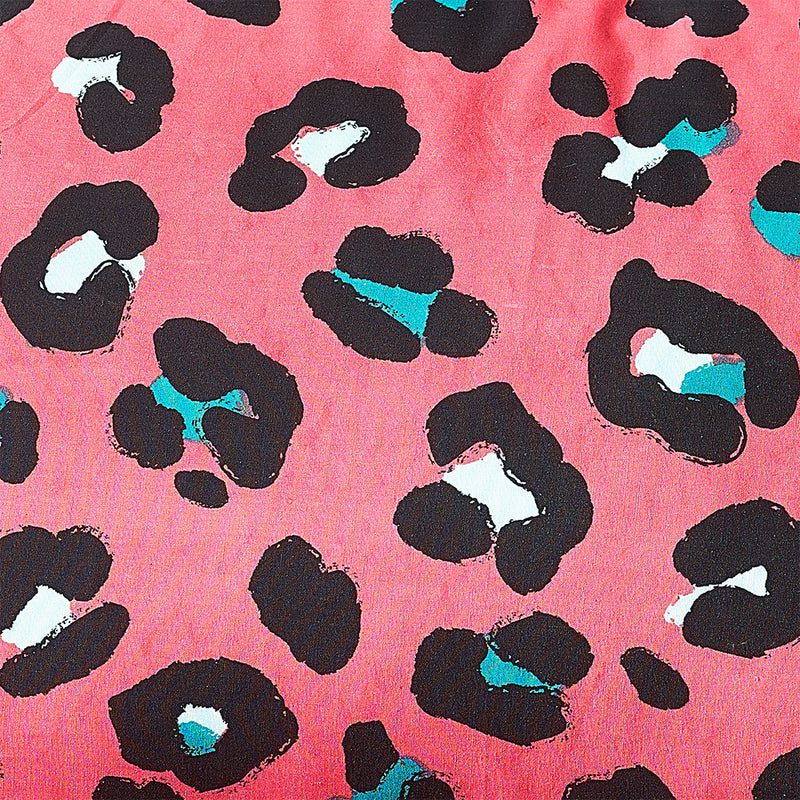 Leopard Print Duvet Cover Set Teal/Coral
