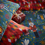 furn. Nutcracker Christmas Festive Duvet Cover Set in Navy
