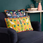 Kate Merritt Herons Illustrated Cushion Cover in Yellow