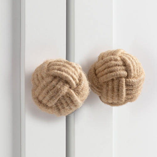  Accessories - Jute Knot Set of 4 Drawer Knobs Natural Yard