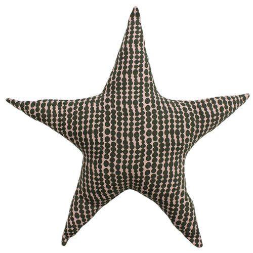 little furn. Printed Star Kids Ready Filled Cushion in Pink/Mustard